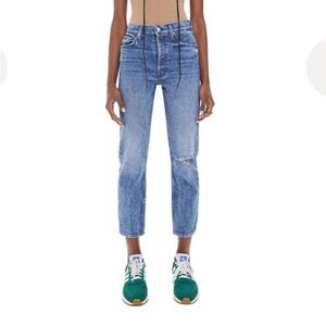 MOTHER The Tomcat High Rise Cropped Straight Jeans in Completely Over Size 29